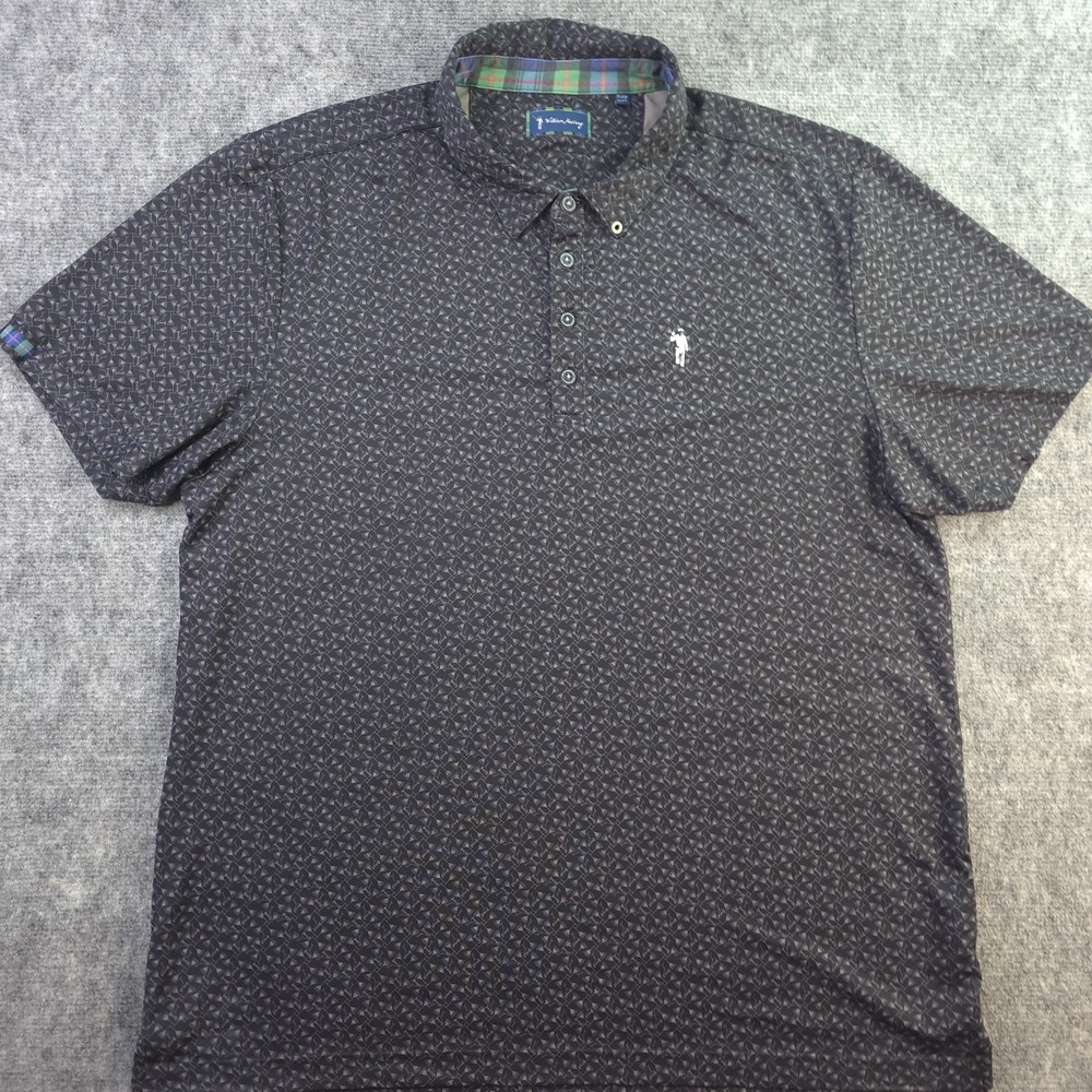 William Murray Polo XL Black Margarita Glass Geometric Short Sleeve Golf Stretch